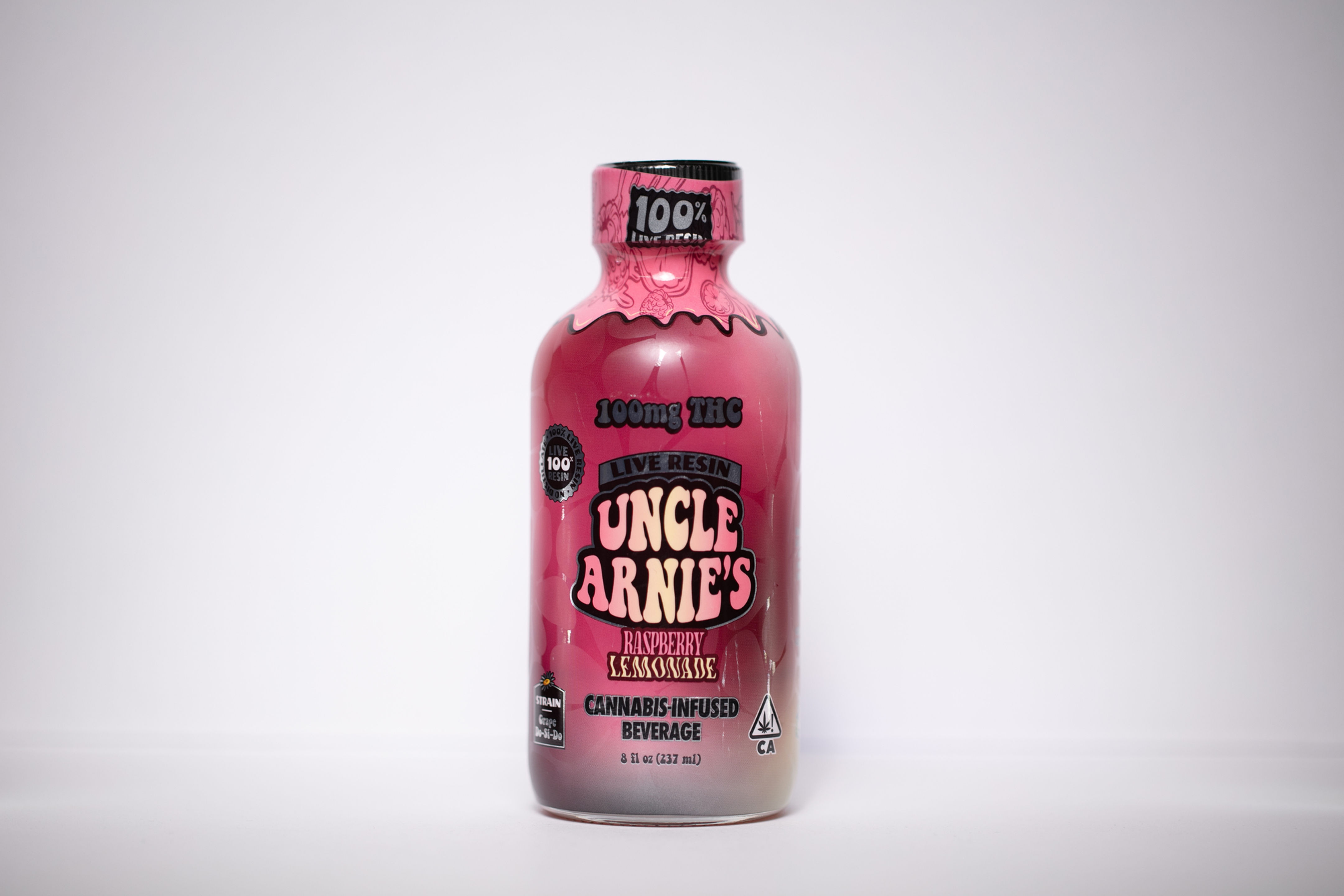 Uncle Arnie's - Raspberry Lemonade 100% Live Resin Beverage 100mg