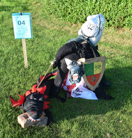 St George scarecrow at Saltfleetby Scarecrow Festival 2023