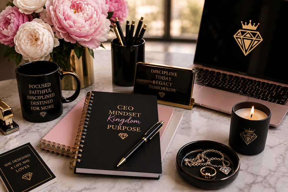 Luxury workspace symbolizing CEO habits, discipline, and business growth for women entrepreneurs.