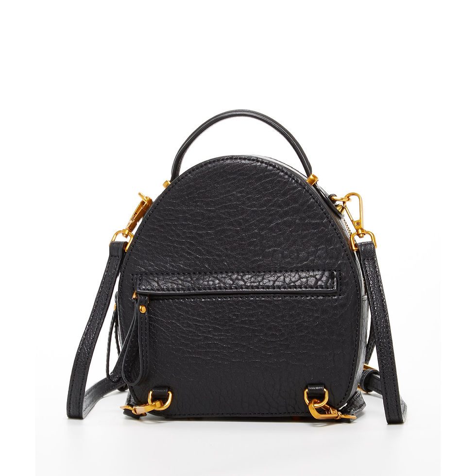 Thumbnail: Amanda Black Leather Convertible Backpack Purse