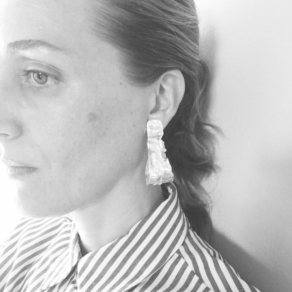 Thumbnail: Ripped S Loop Earrings C