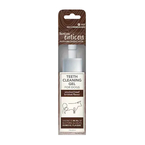TropiClean Enticers Teeth Cleaning Gel for Dogs - Smoked Beef Brisket Flavor 2oz