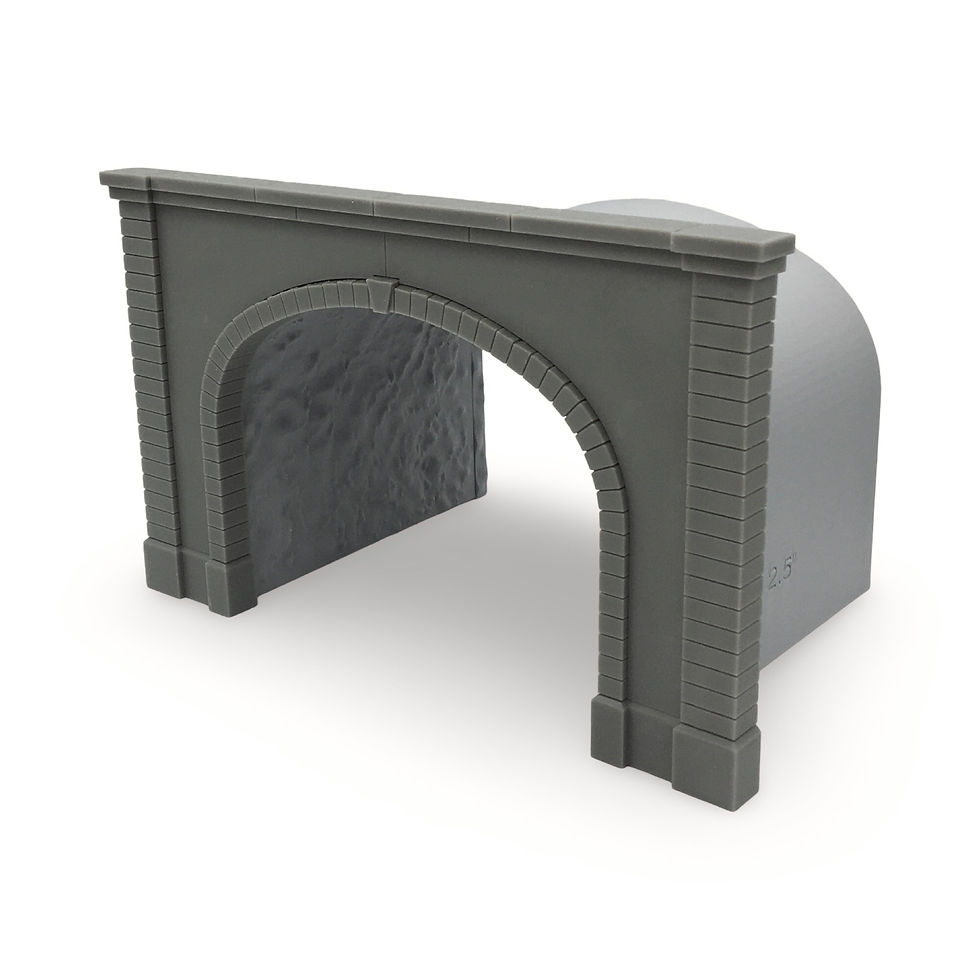 Thumbnail: Model railroad HO scale double track tunnel portal in a concrete design and concrete inlay with liner