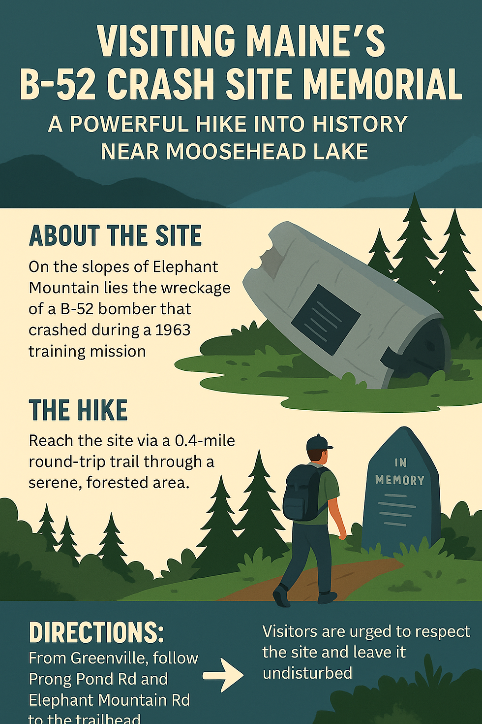 Visiting Maine’s B-52 Crash Site Memorial: A Powerful Hike into History Near Moosehead Lake