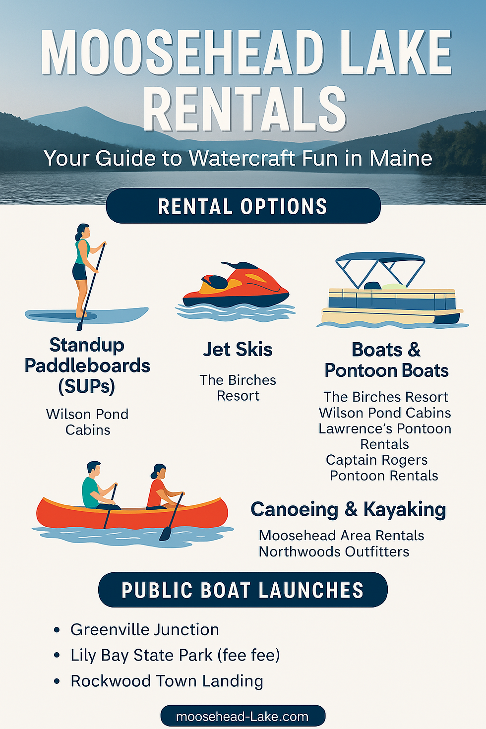 Ultimate Water Fun at Moosehead Lake: Top Watercraft Rentals & Launch Spots
