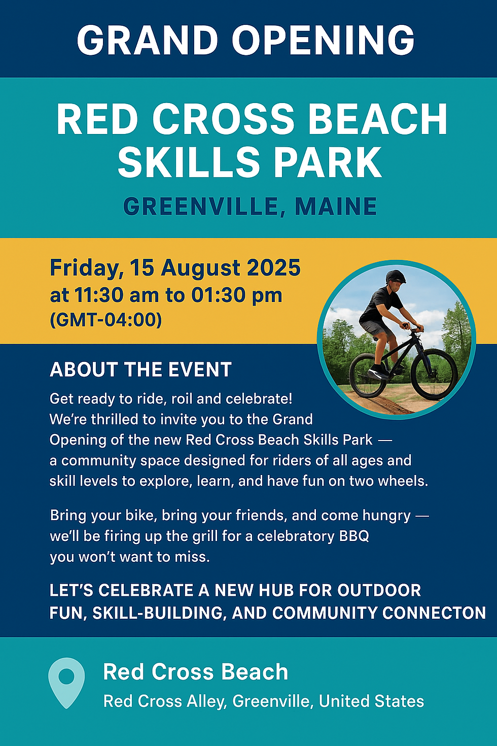Grand Opening of Red Cross Beach Skills Park | Revitalized Moosehead Lake Destination