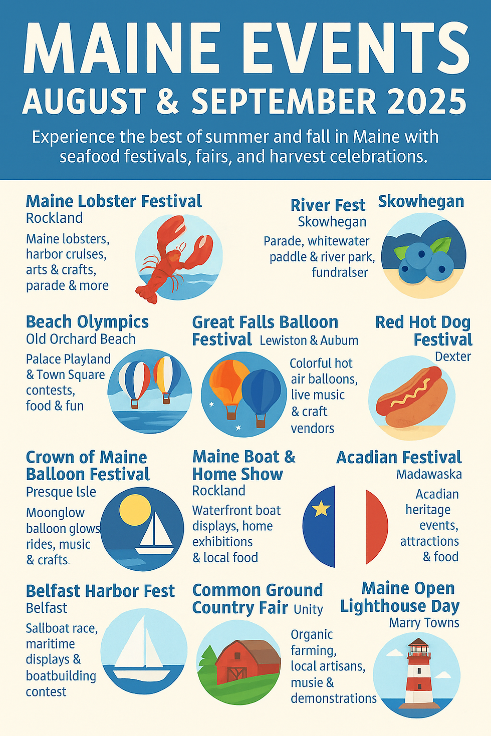 Maine Events Guide: August & September 2025 | Lobster, Fairs & Fall Foliage