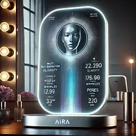 DALL·E 2025-02-03 22.37.45 - A high-tech smart skincare mirror named Aira, designed for ad