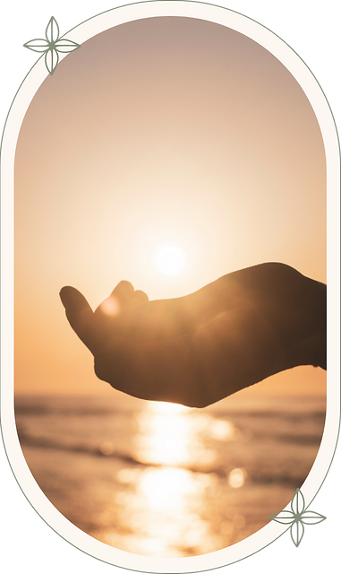 hand mudra in the sunset