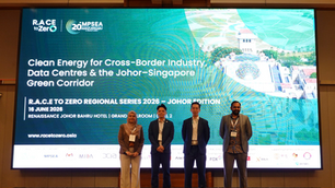 Solarlink Energy participating in the MPSEA R.A.C.E to Zero Johor Edition 2026 with an exhibition booth and CEO Victor Chang presenting on commercial and industrial solar solutions.