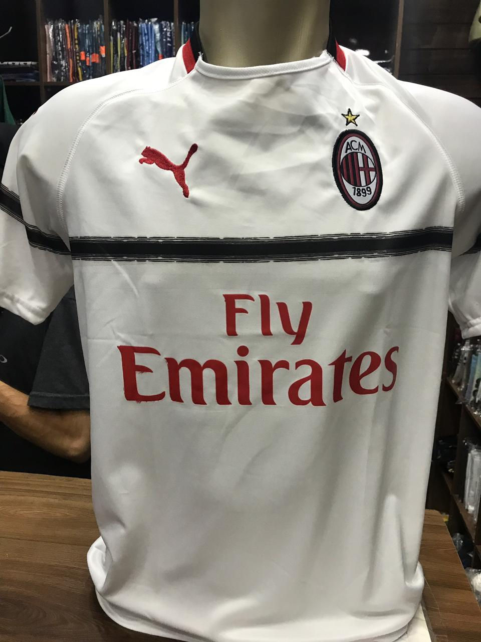 Camisa Milan Away 2018 s/n° - Torcedor Puma Masculina - Branco e Vermelho