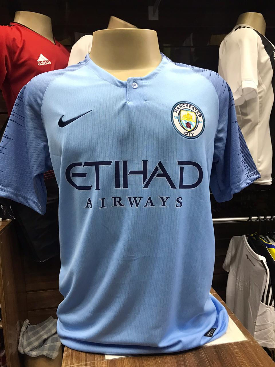 Camisa Manchester City Home 2018 s/n° - Torcedor Nike Masculina - Azul Claro