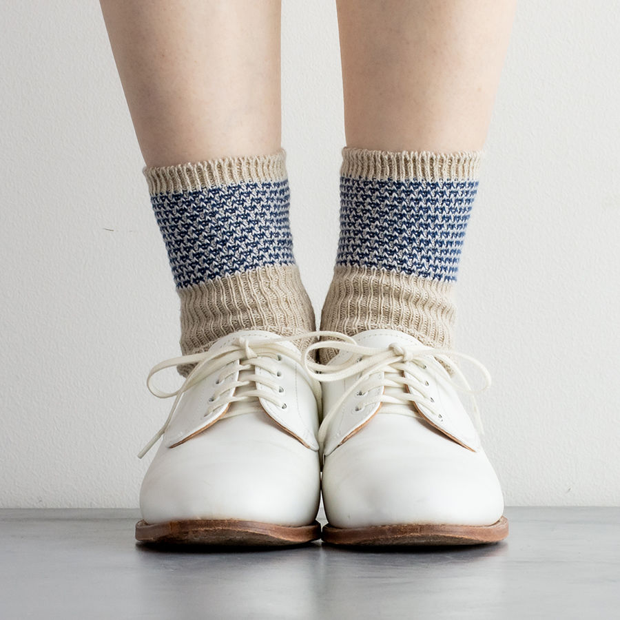 サムネイル： Cotton Linen Jacquard Socks