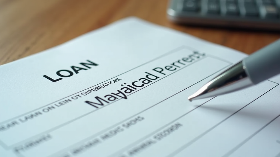 Close-up view of a loan application form with a pen