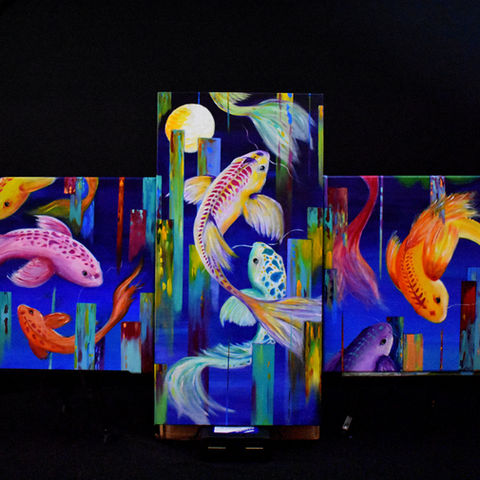 Koi Fish. Modern art, pop art, acrylic on canvas