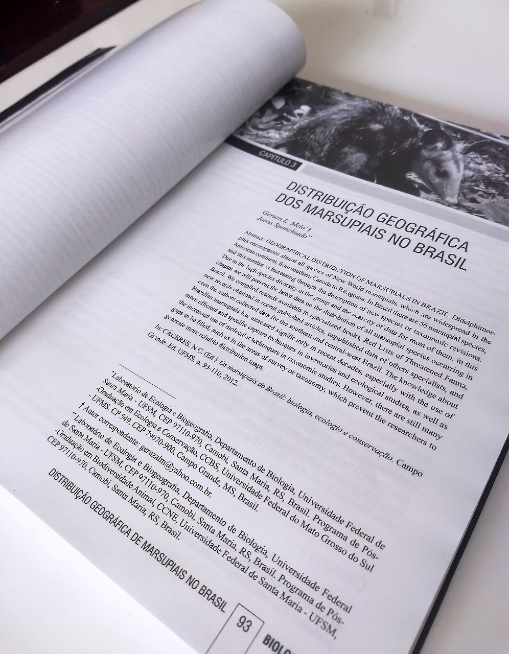Livro: Os Marsupiais do Brasil: Biologia, Ecologia e Conservação.