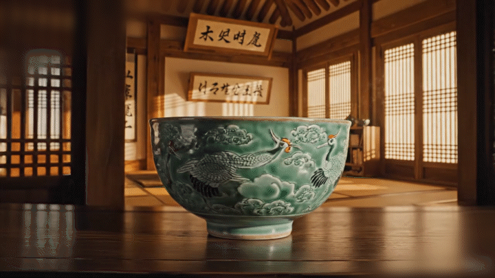 ai 로 제작한 청자와 배경 달리 인