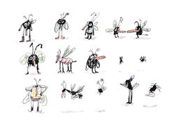 Blatt voller Fliegen