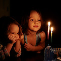 Children Watching Candles