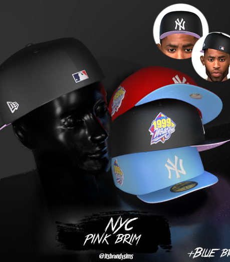 NYC pink brim +Blue Brim