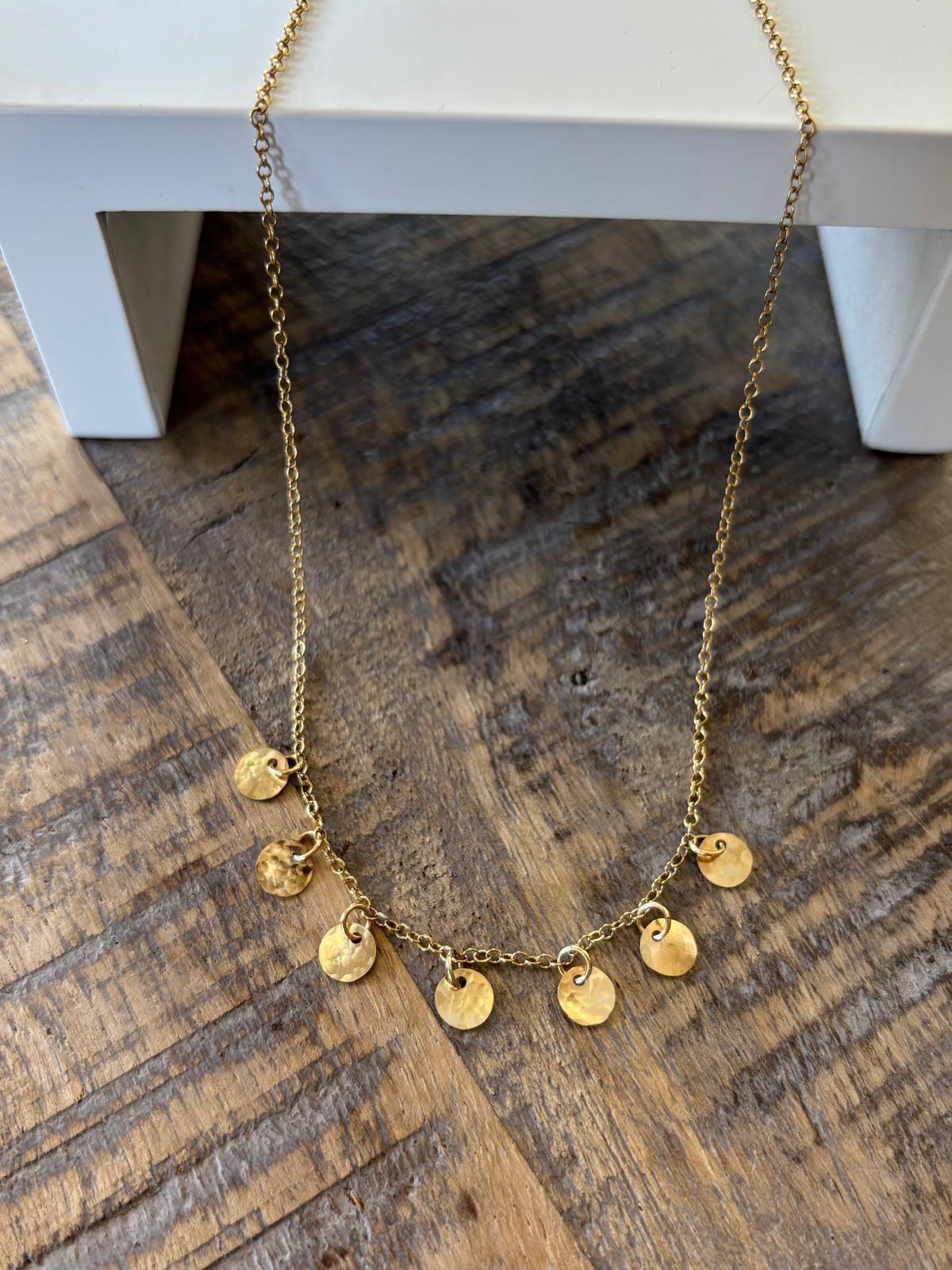 Tiny Disc Necklace Gold