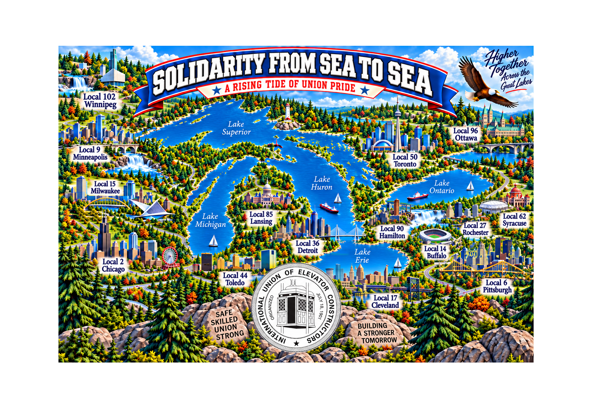 Solidarity from Sea to Sea T-Shirt to Support IUEC Local 125 Nova Scotia