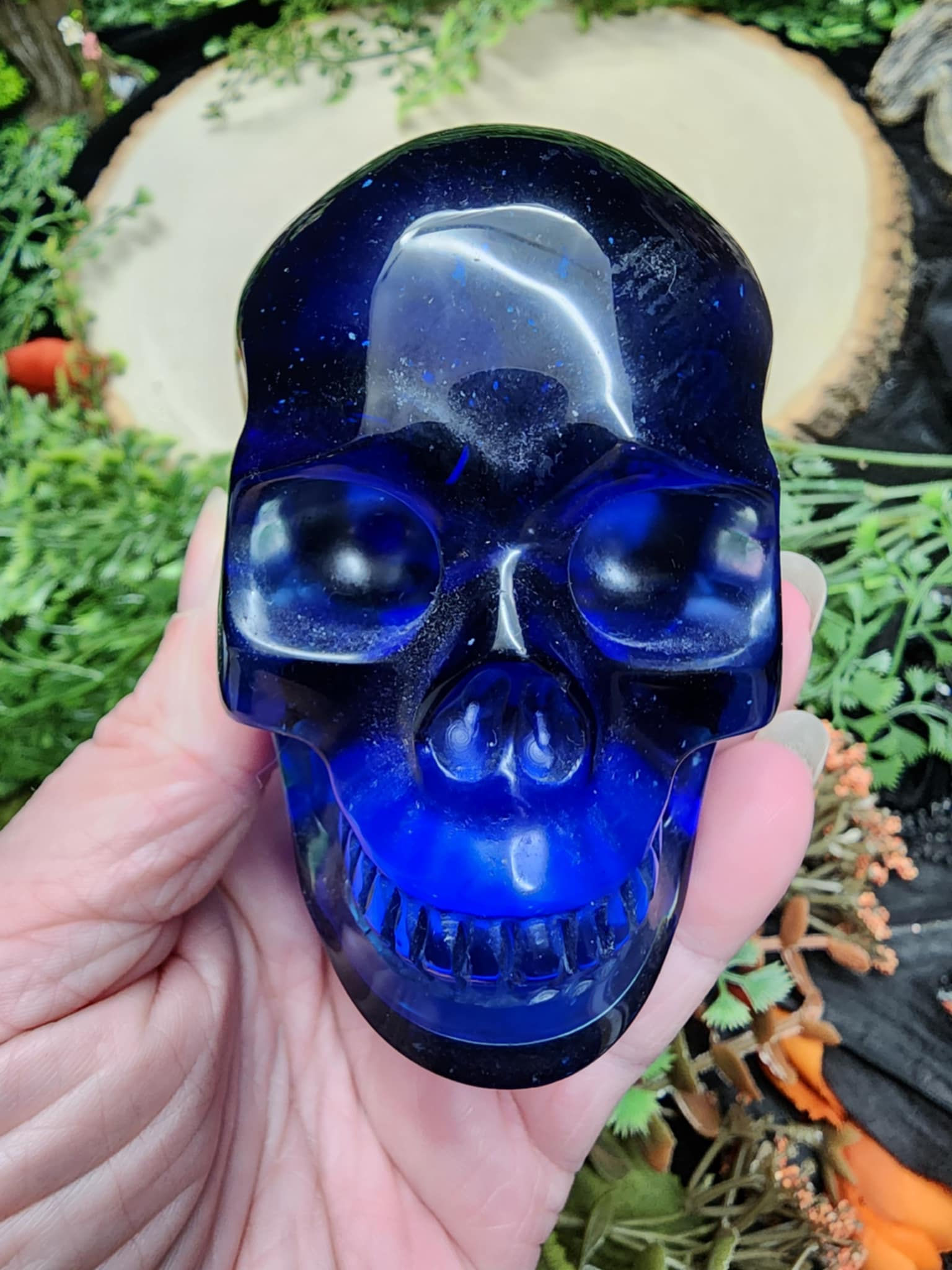 Natural Blue Obsidian Skull