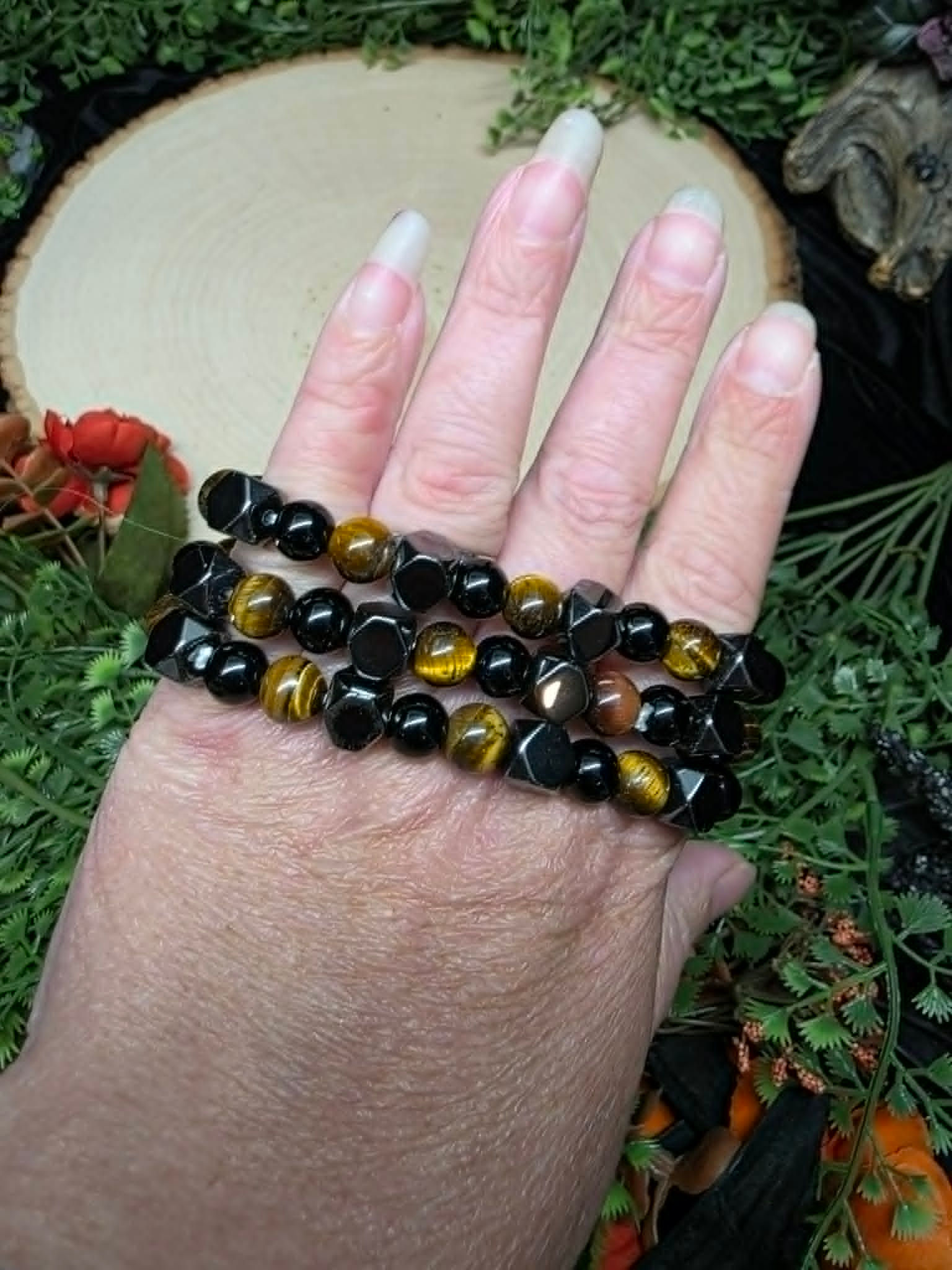 Obsidian, Tiger's Eye and Hematite Bracelet