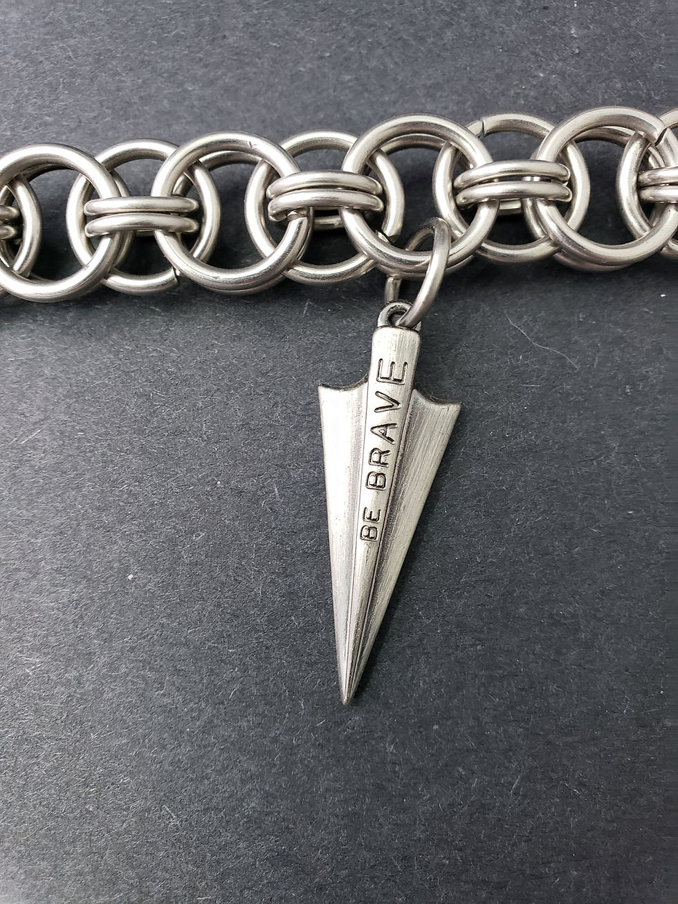 Thumbnail: Chain Mail Green Arrow Bracelet