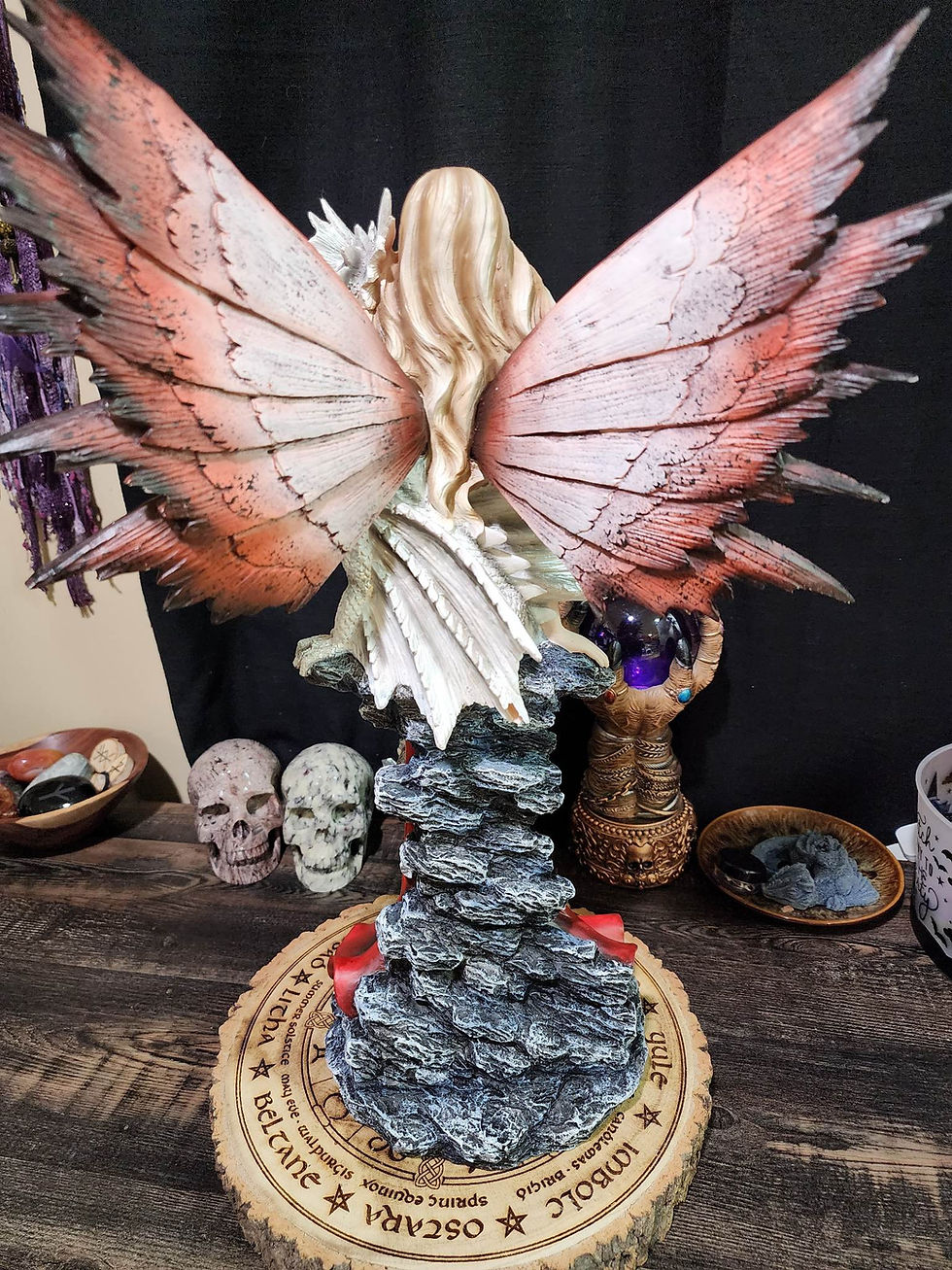 Thumbnail: Red Fairy with Dragon Statue