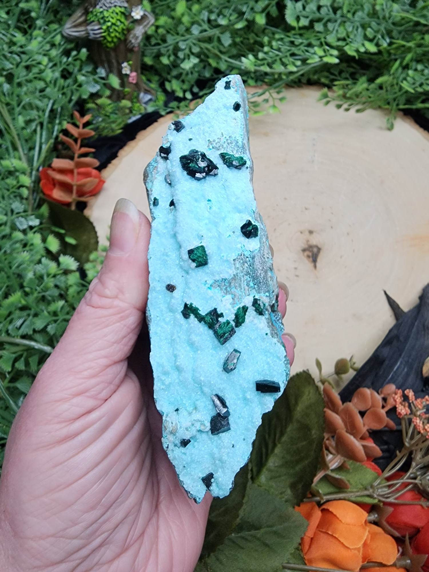 Chrysocolla with Libethenite