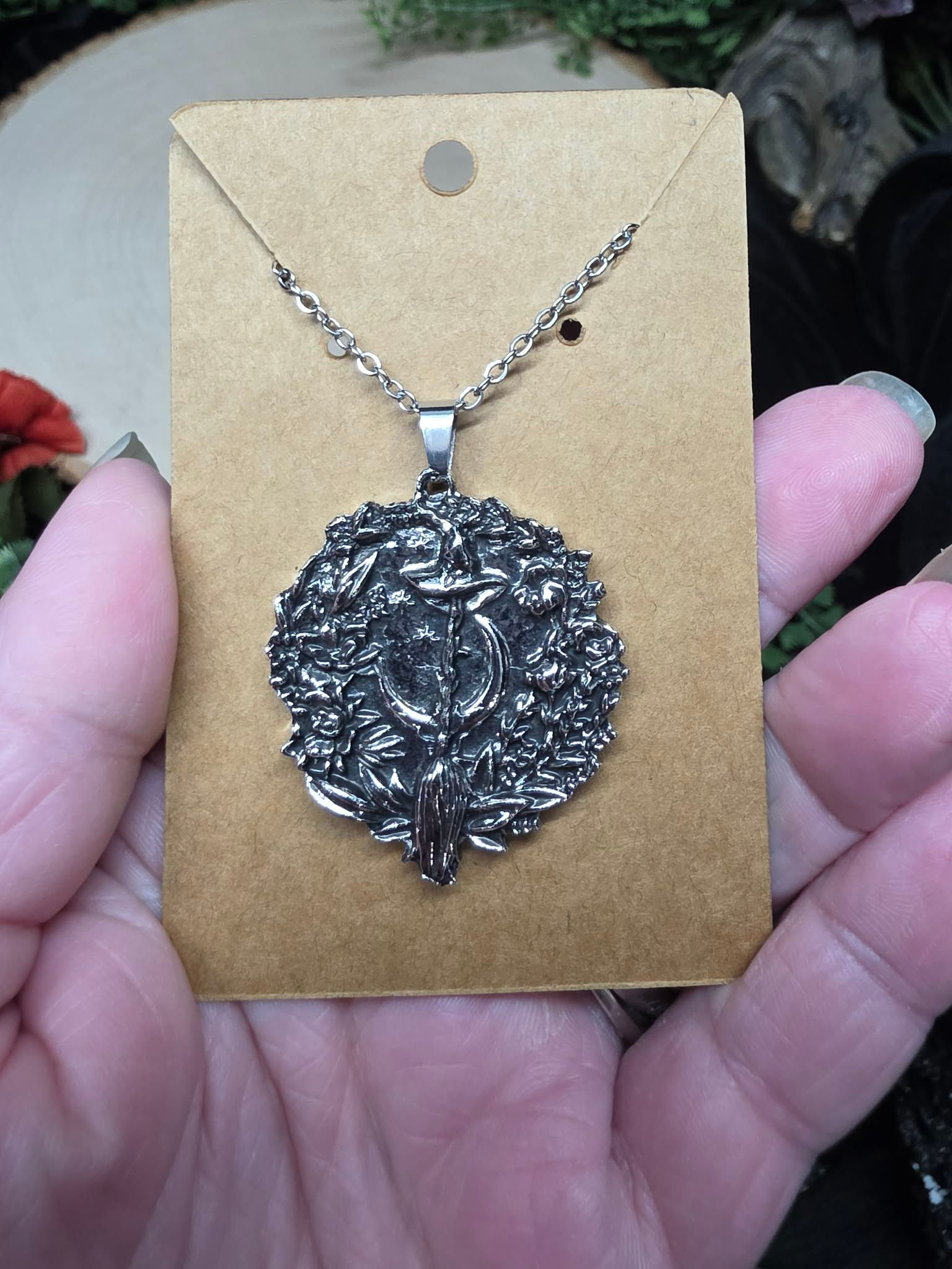 Witch Hat & Besom Pendant