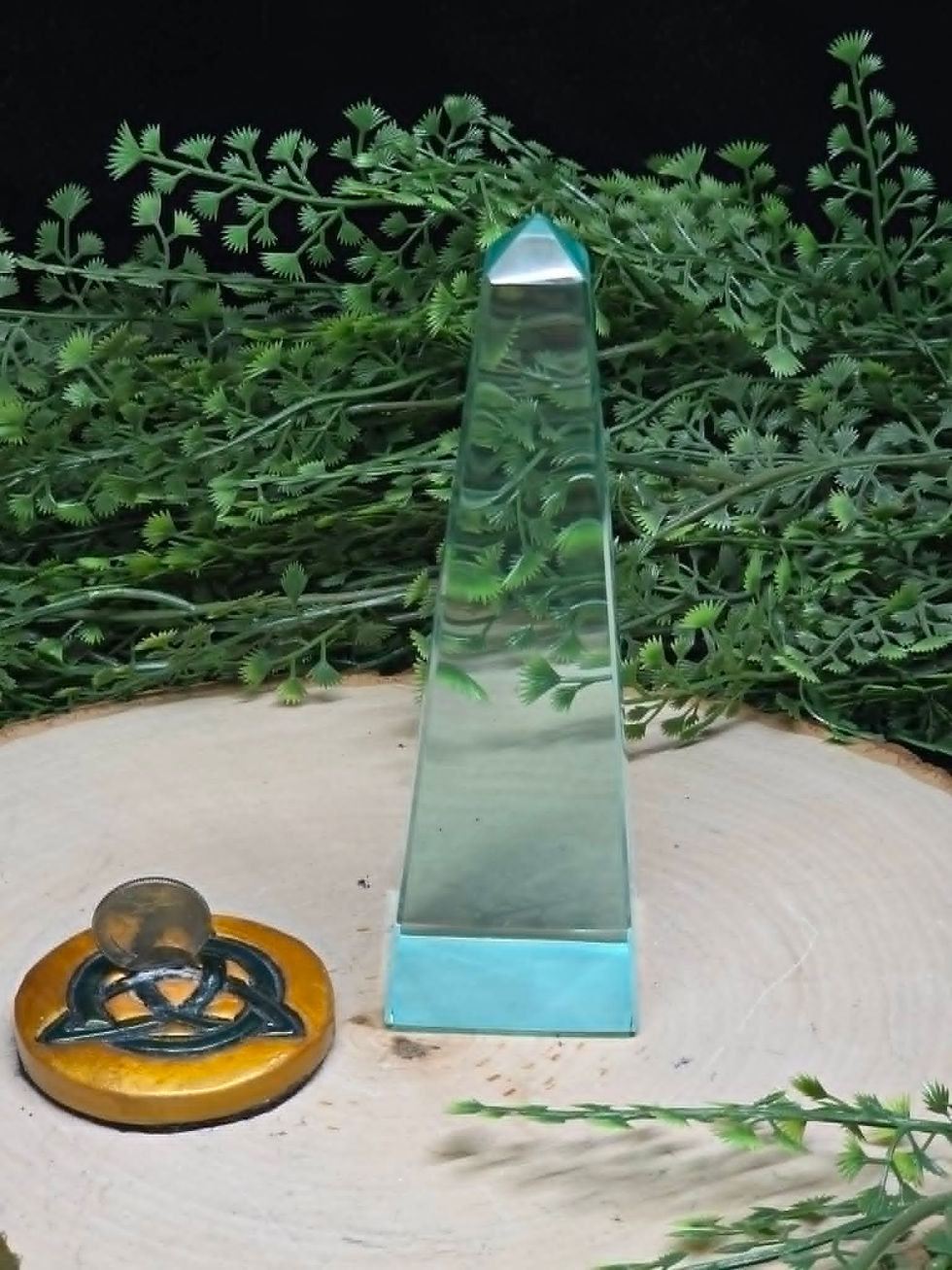 Thumbnail: Natural Turquoise Blue Obsidian Tower