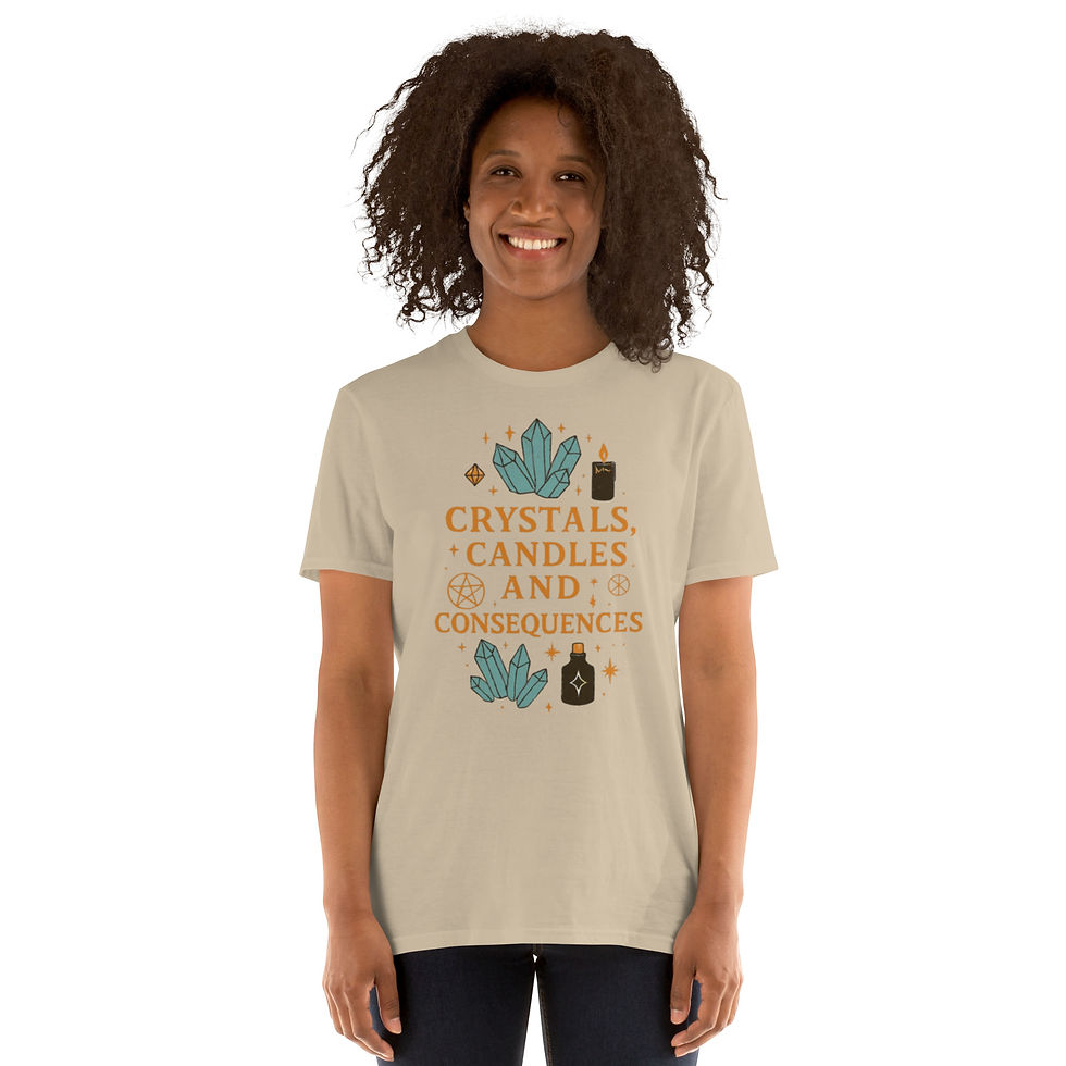 Thumbnail: Crystals, Candles, Consequences Style #2 Short-Sleeve Unisex T-Shirt
