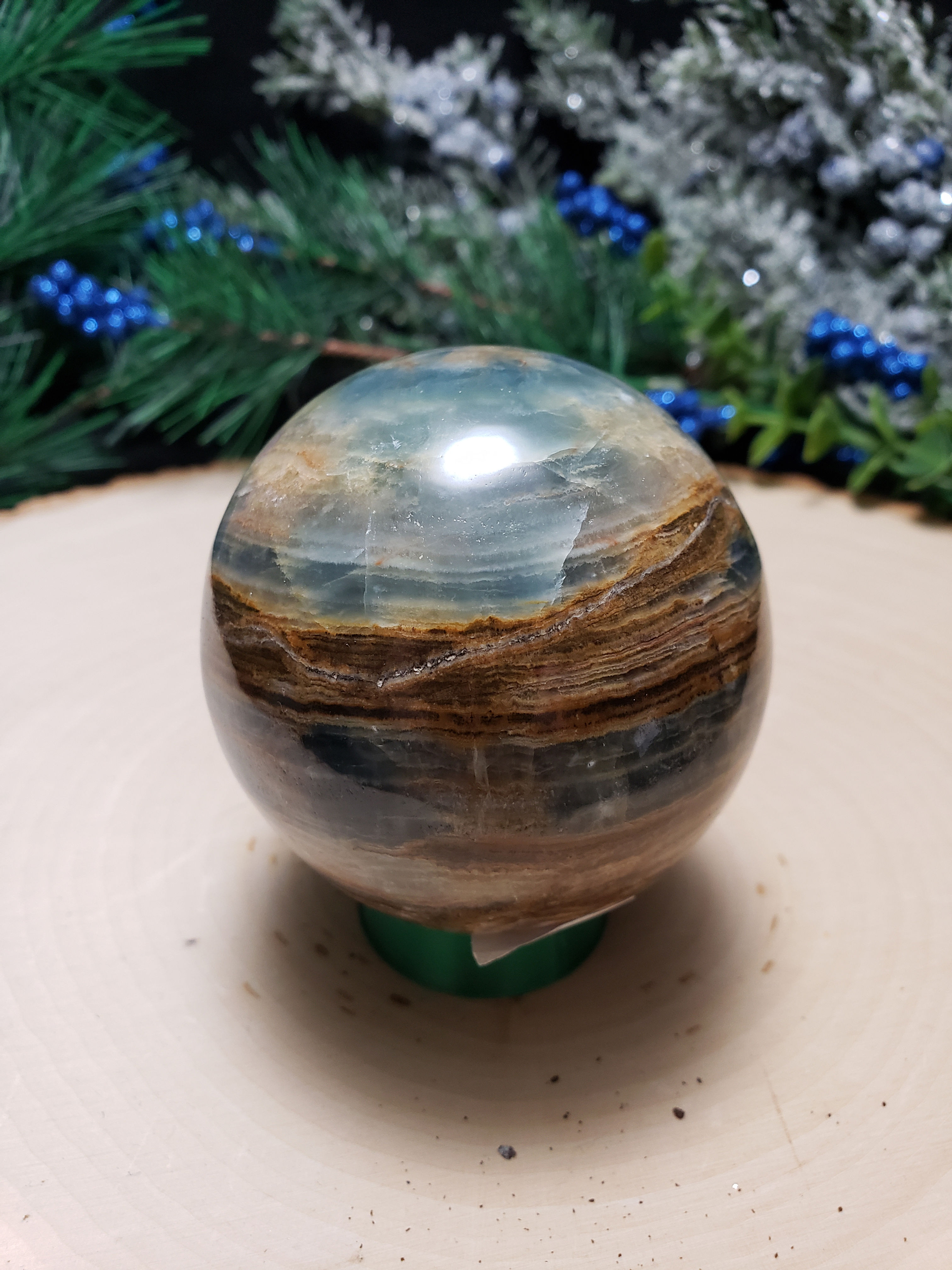 Aquatine Lemurian Calcite Sphere