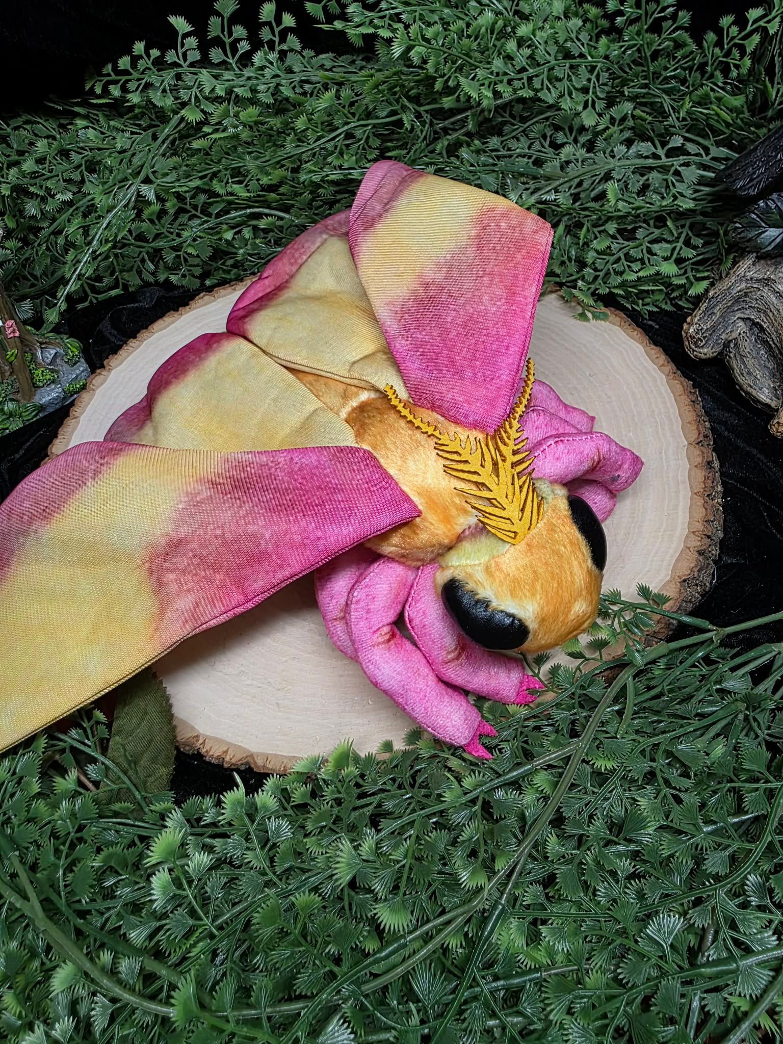 Rosy Maple Moth Plushie