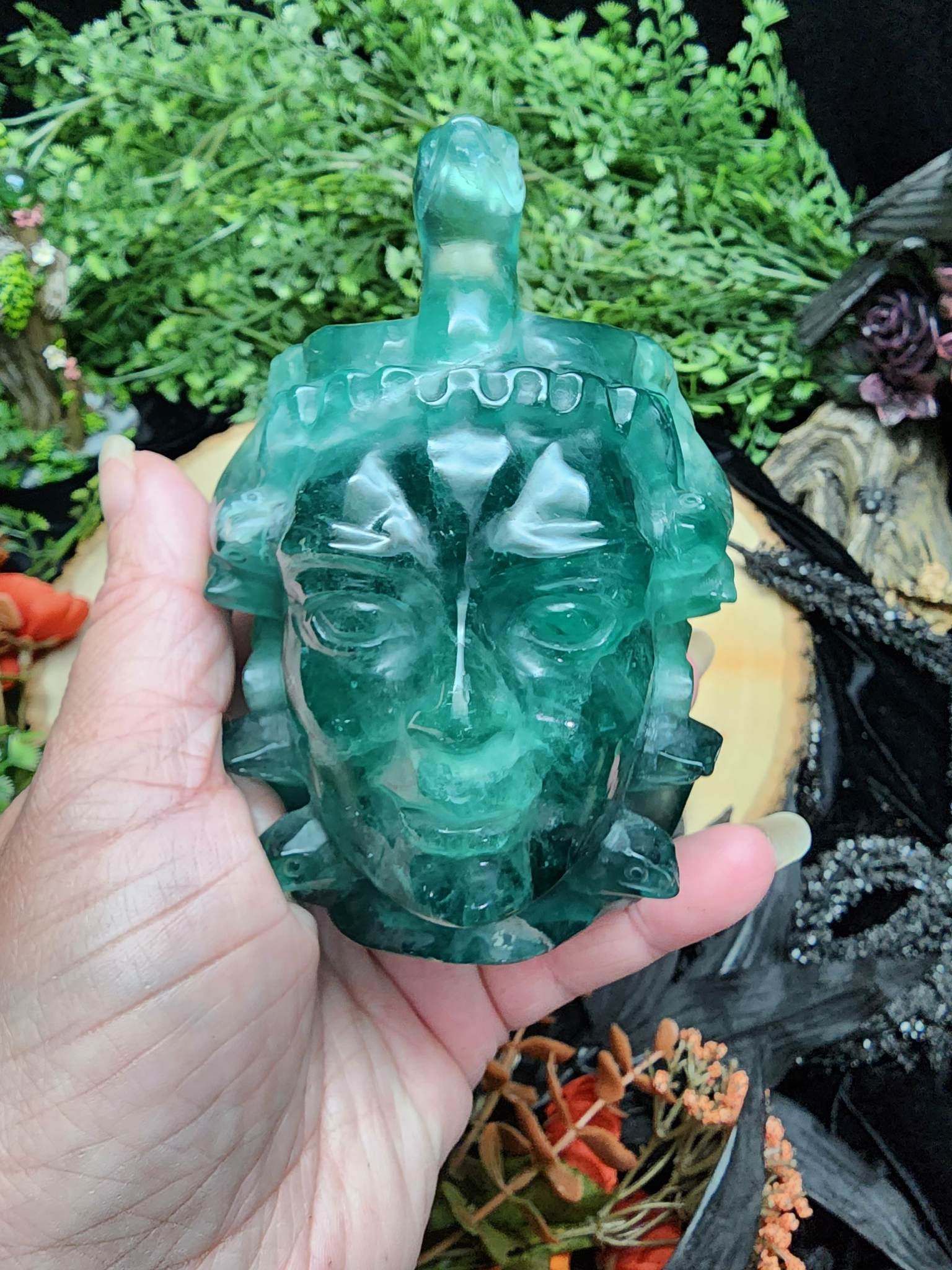 Fluorite Medusa Skull