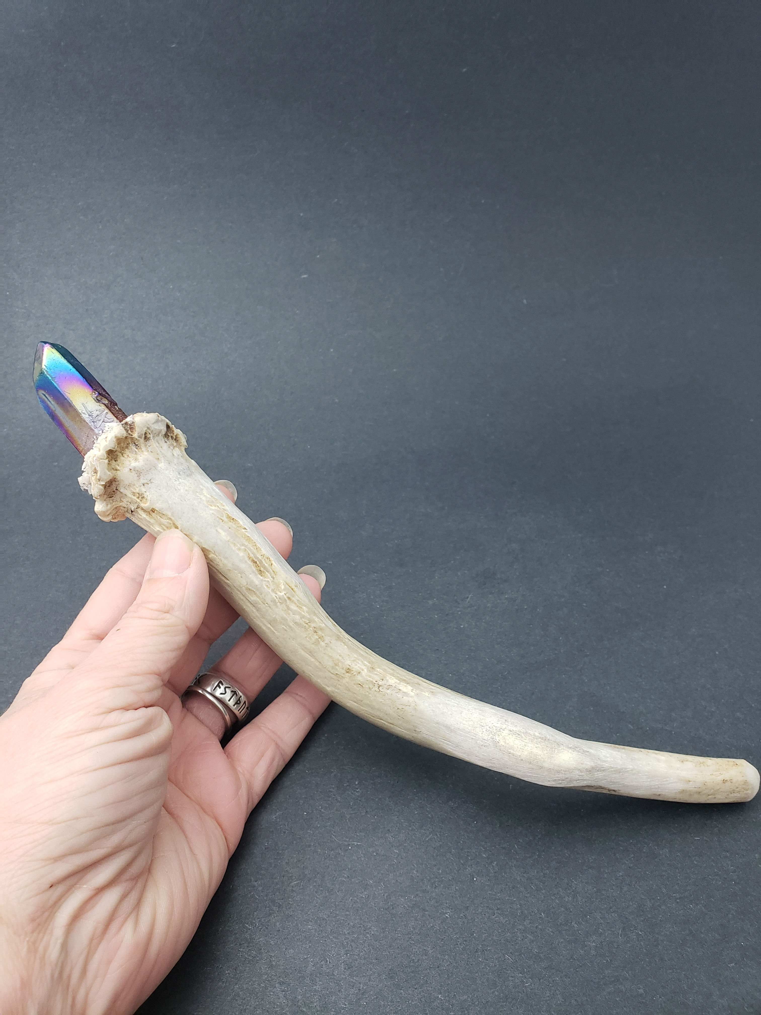 Aura Quartz Antler Wand