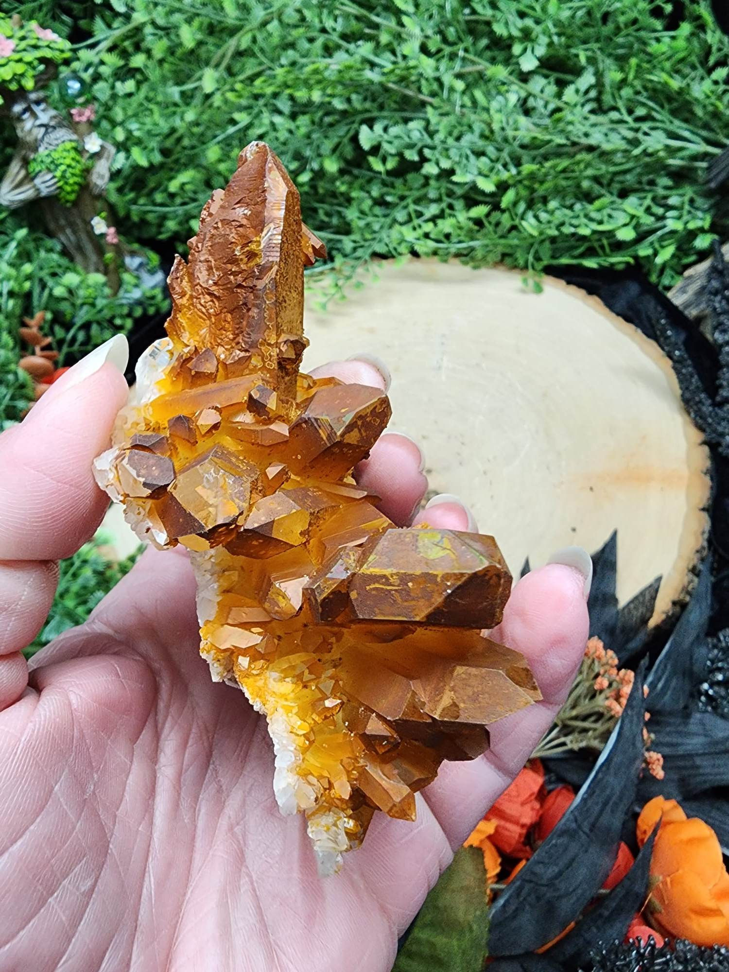 Arkansas Quartz with Limonite and Rainbow Geothite