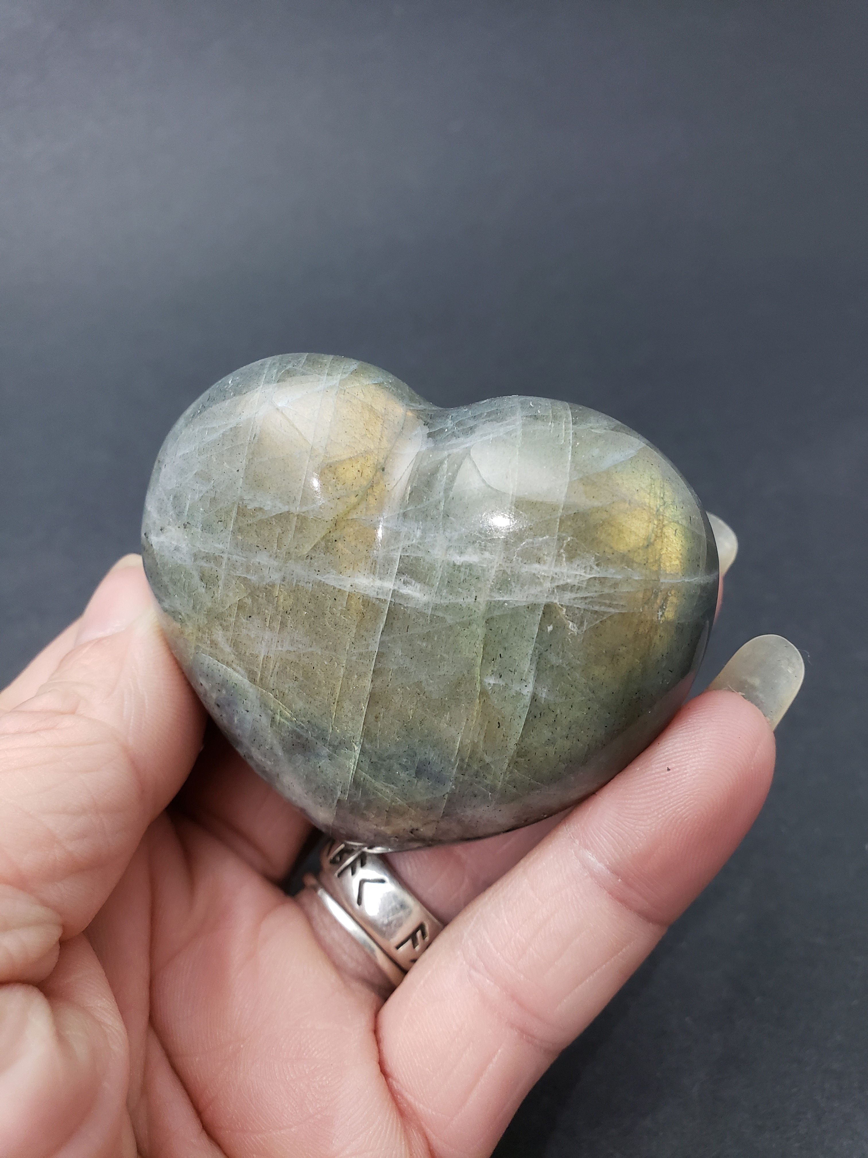 Labradorite Heart