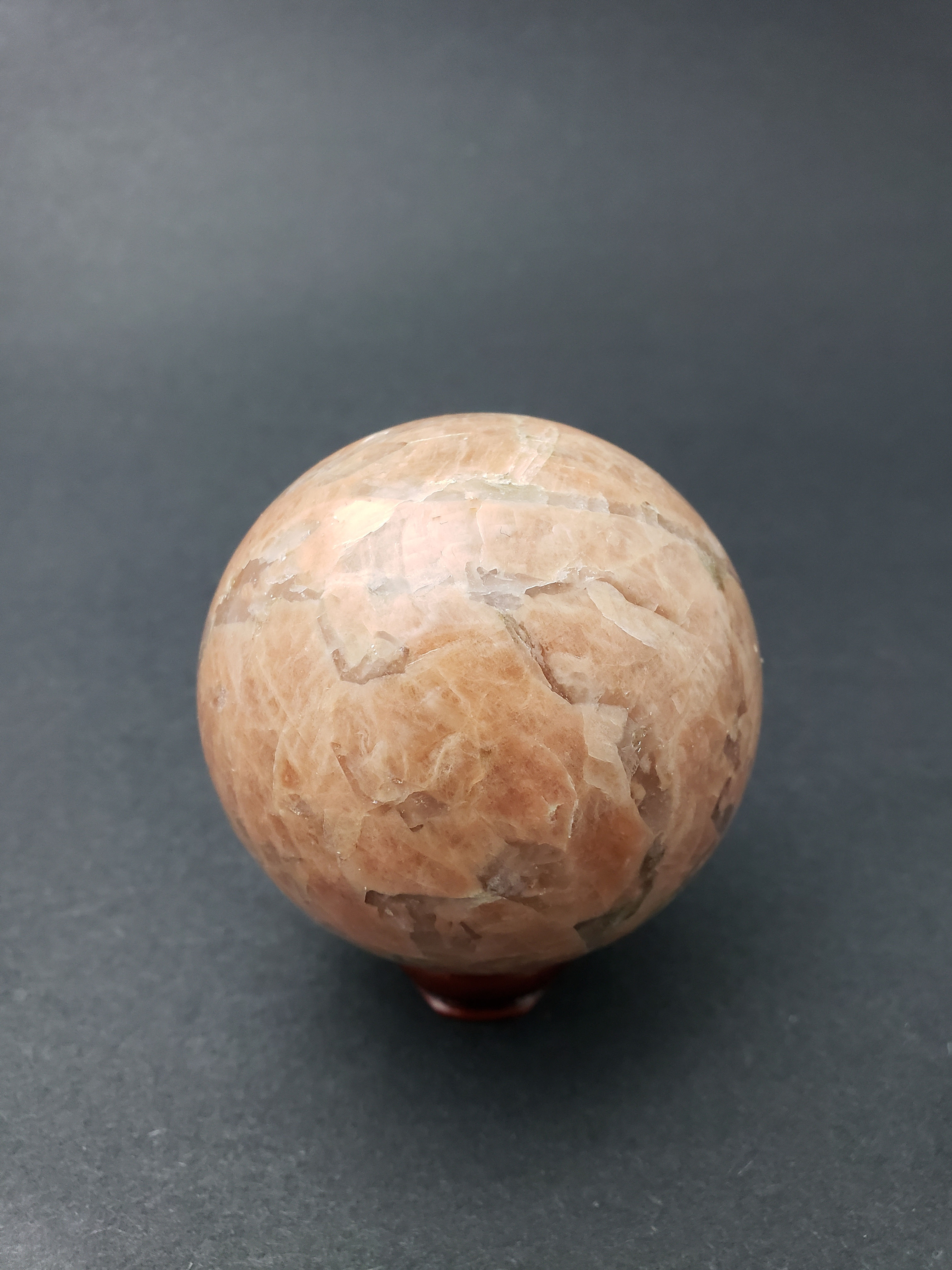 Graphic Peach Moonstone Sphere