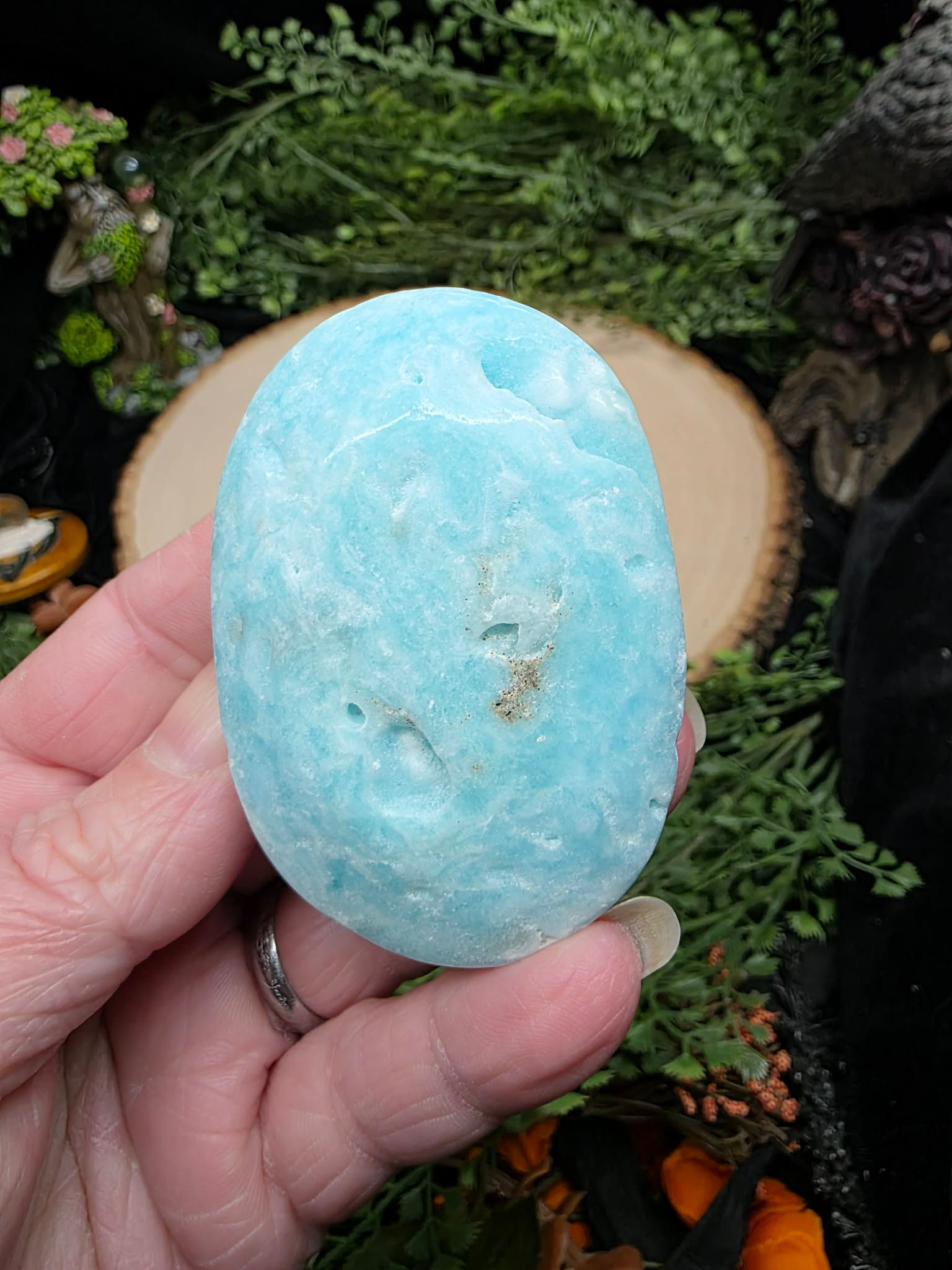 Hemimorphite Palm Stone