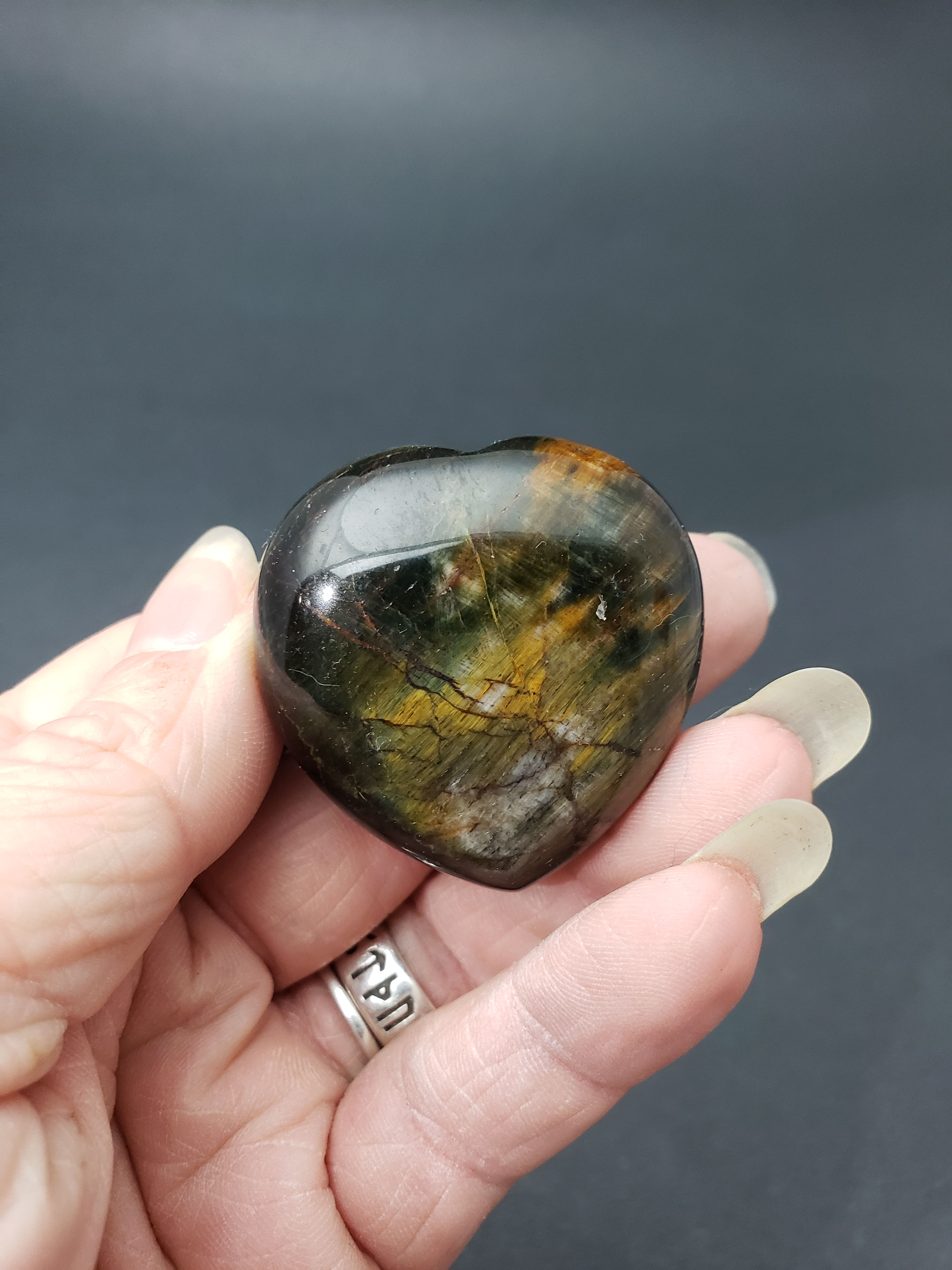 Blue Tiger's Eye Heart