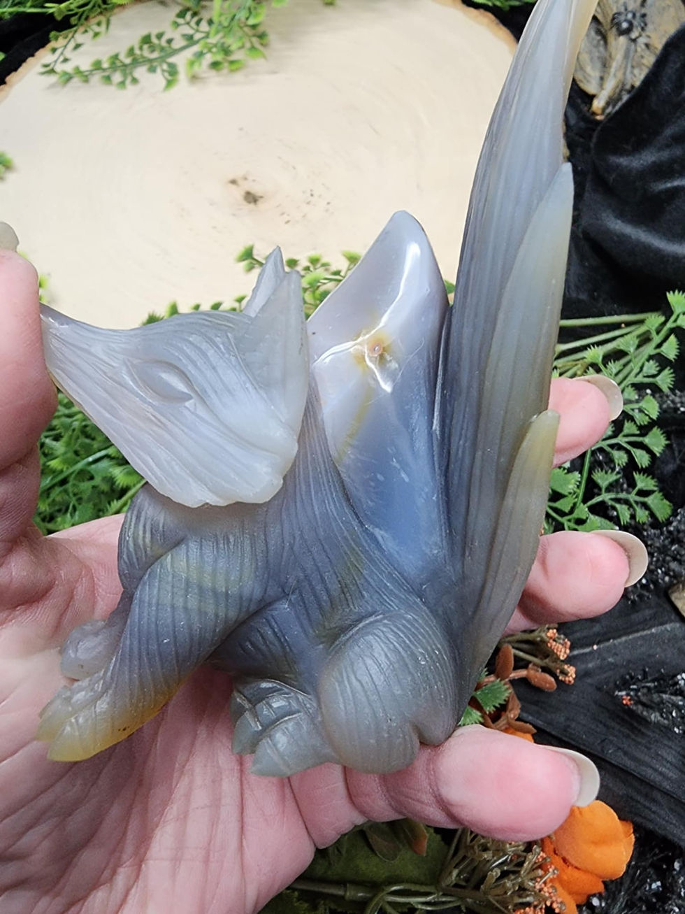 Thumbnail: Amethyst Geode Kitsune or Nine Tailed Fox