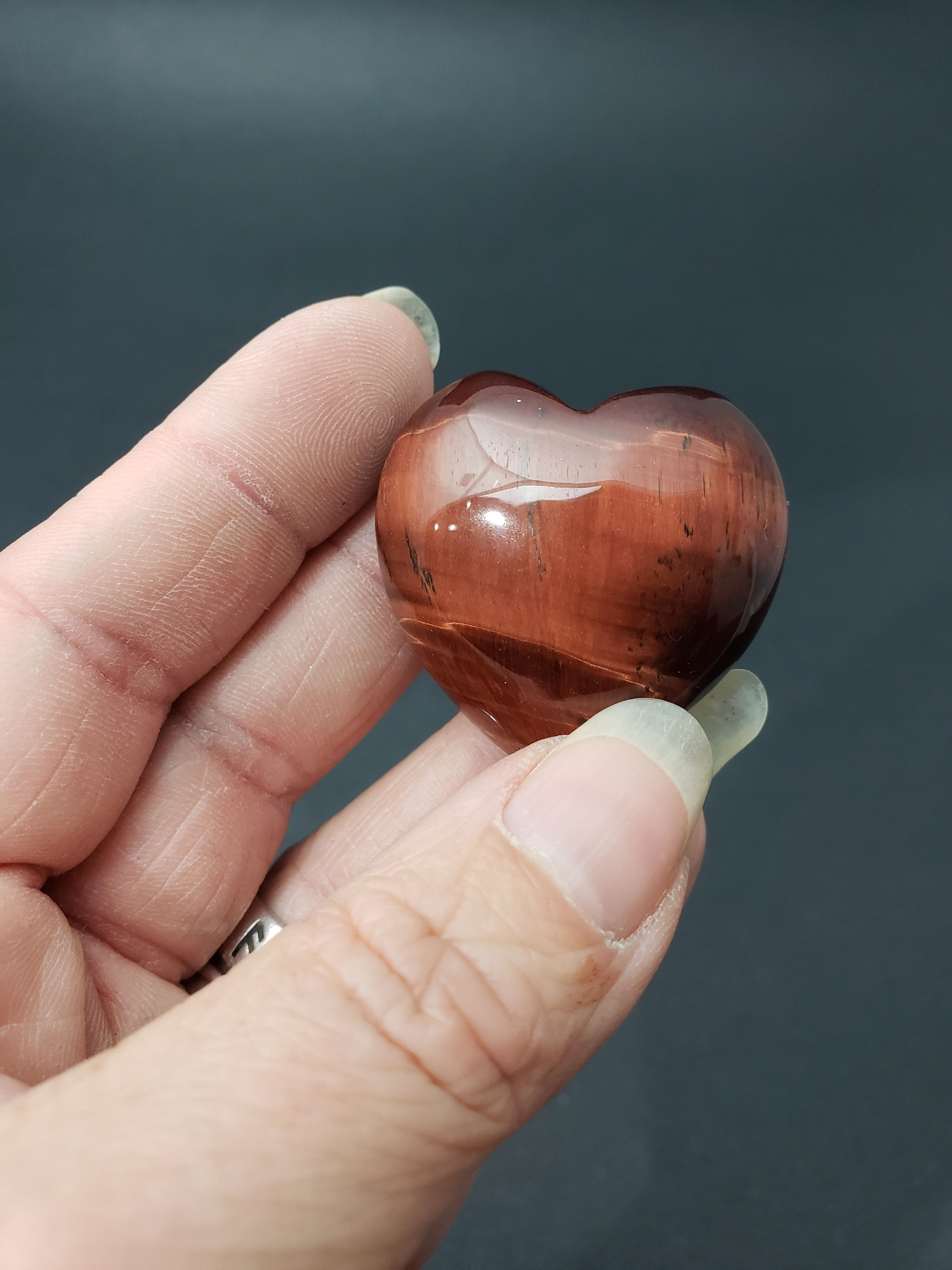 Red Tiger's Eye Heart