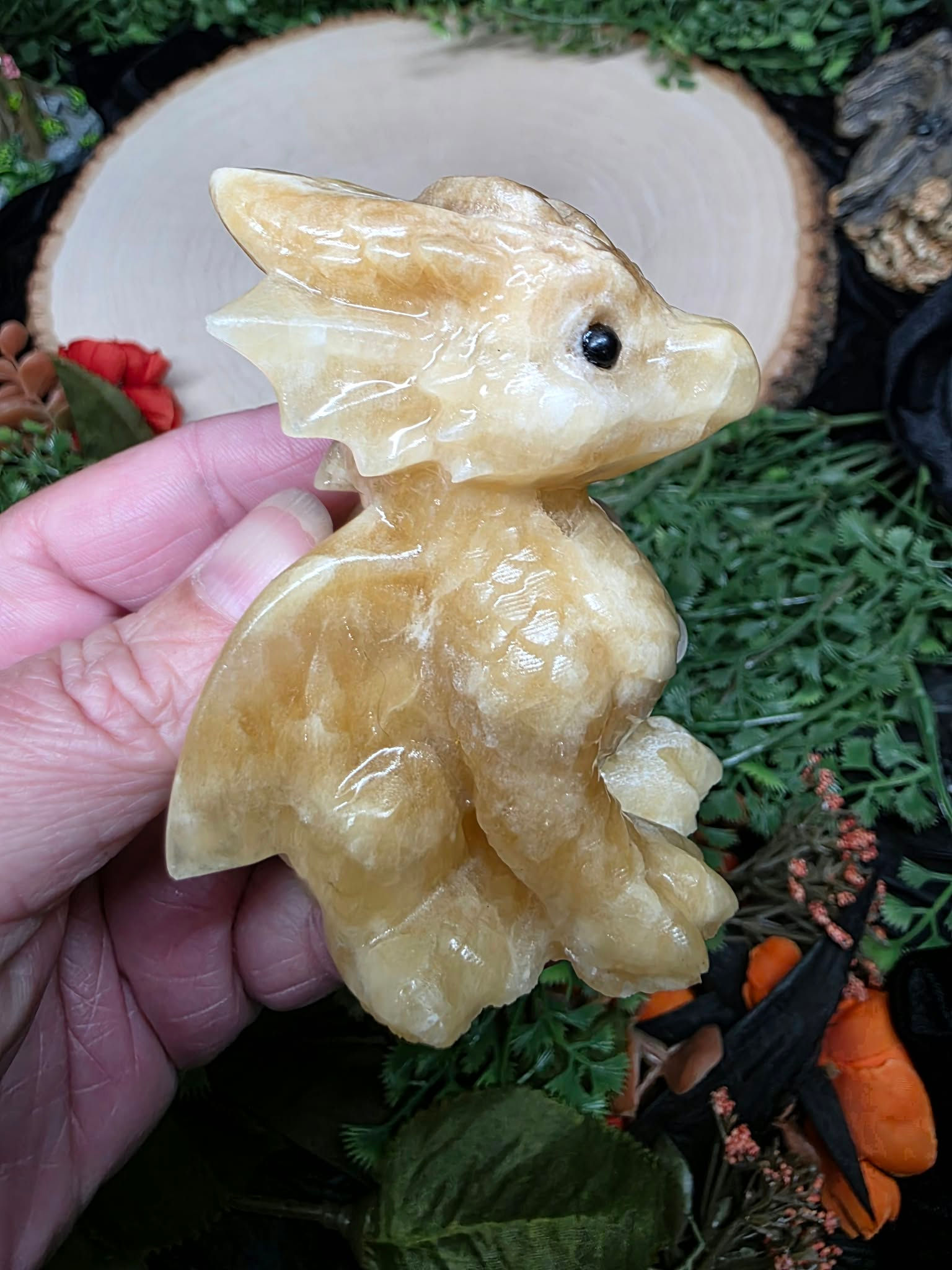 Honey Calcite Dragon