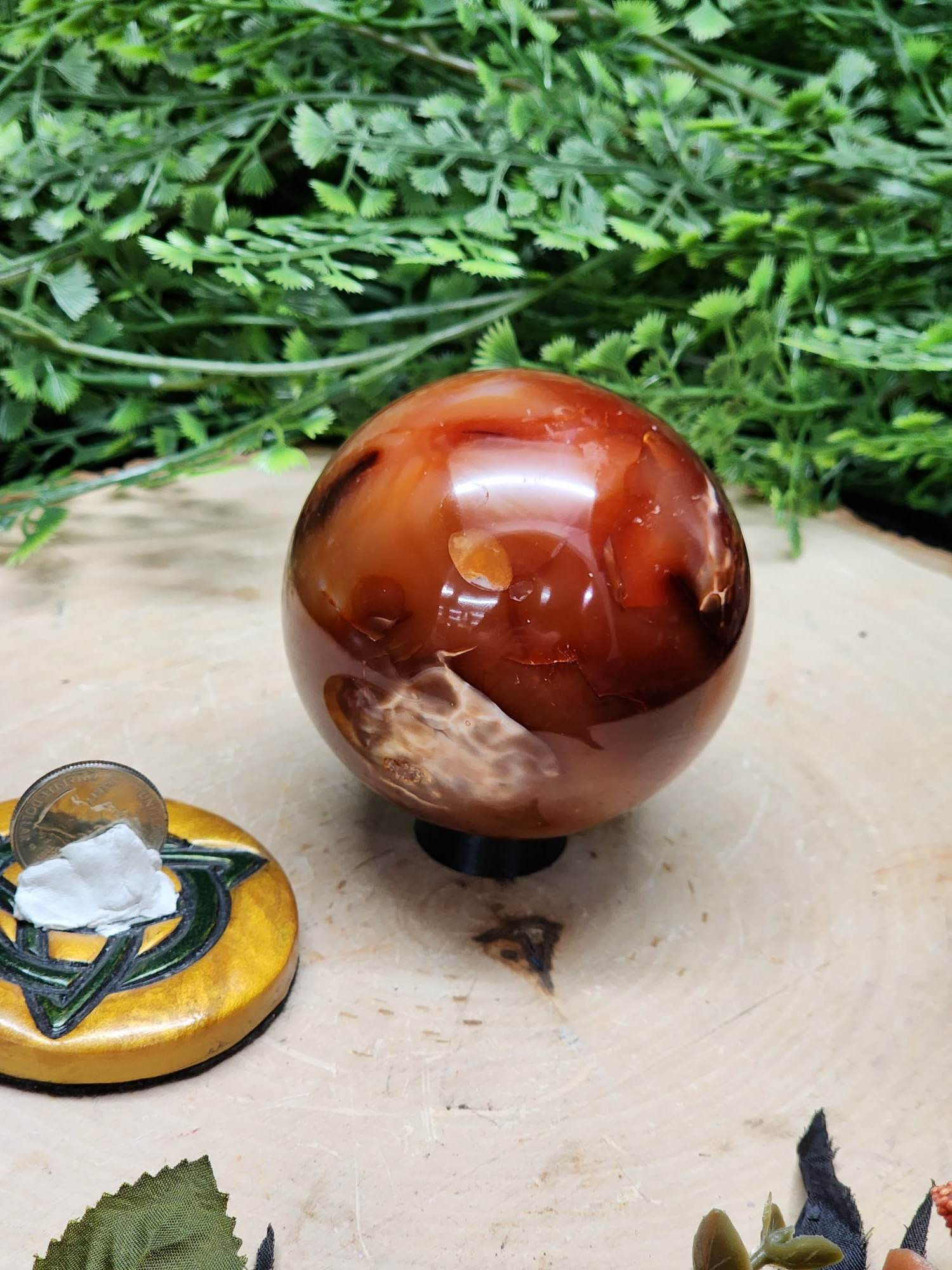 Carnelian with Orca Agate Sphere