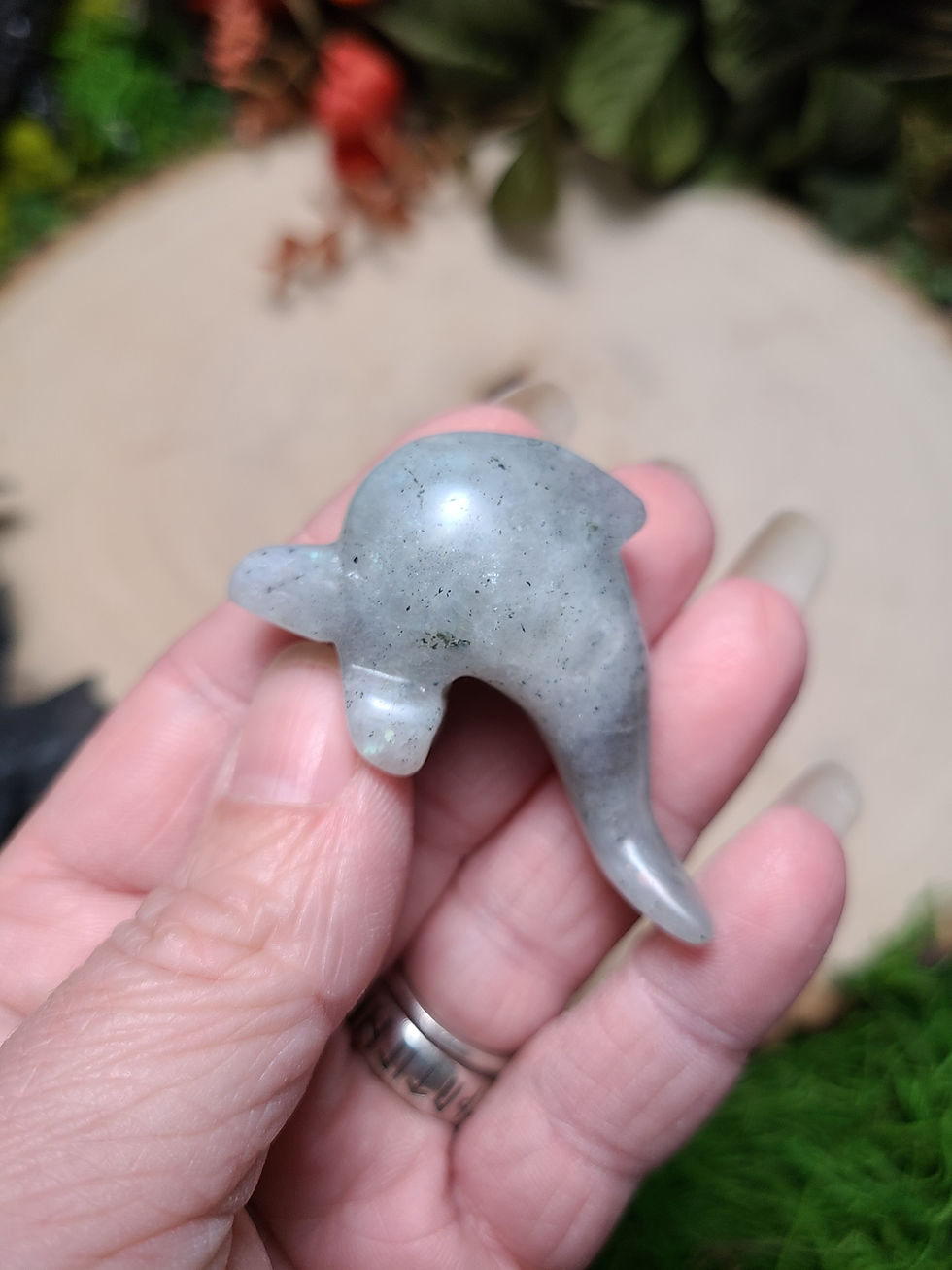 Thumbnail: 2" Custom Carved Stone Dolphins