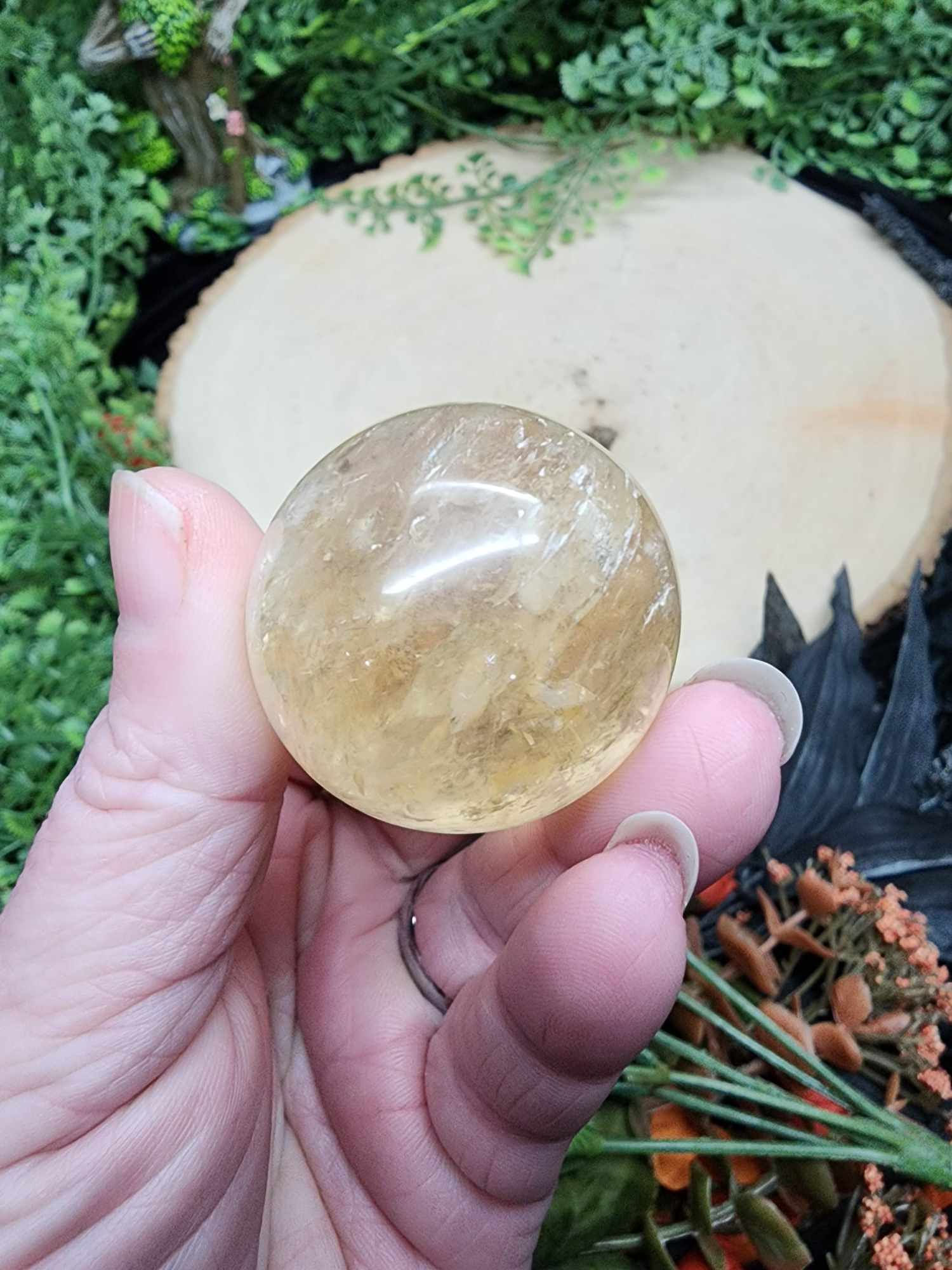 Optical Honey Calcite Sphere