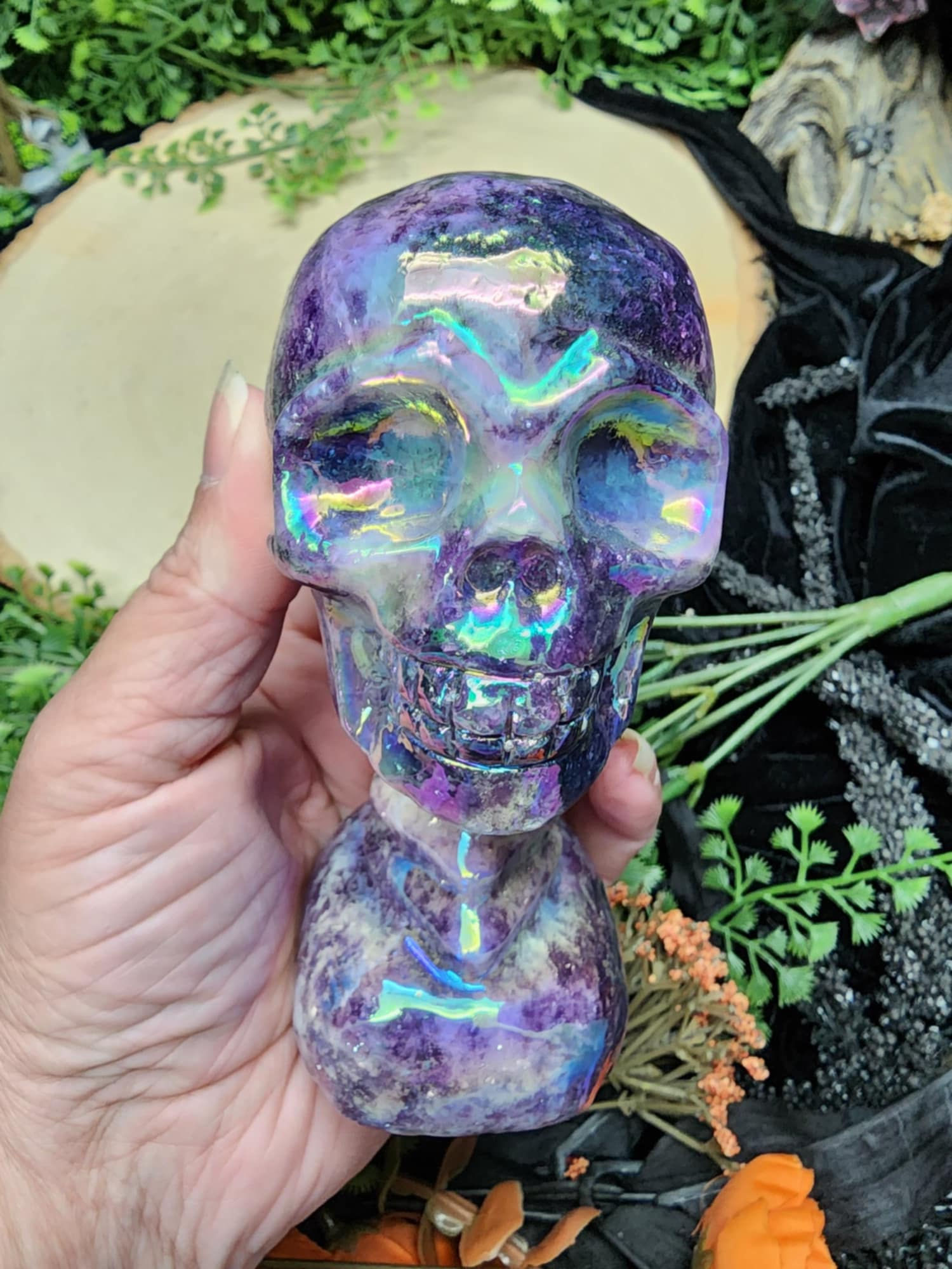 Aura Amethyst Skull